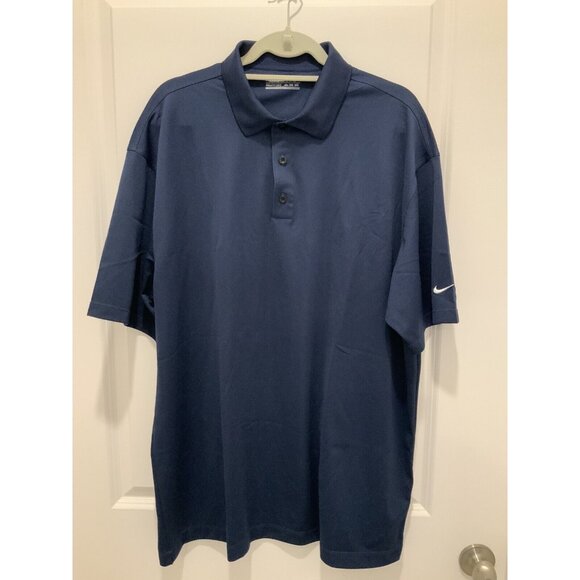 Nike Polo XXL Golf Mens Fit Dry Navy Embroidered Logo - Picture 1 of 7